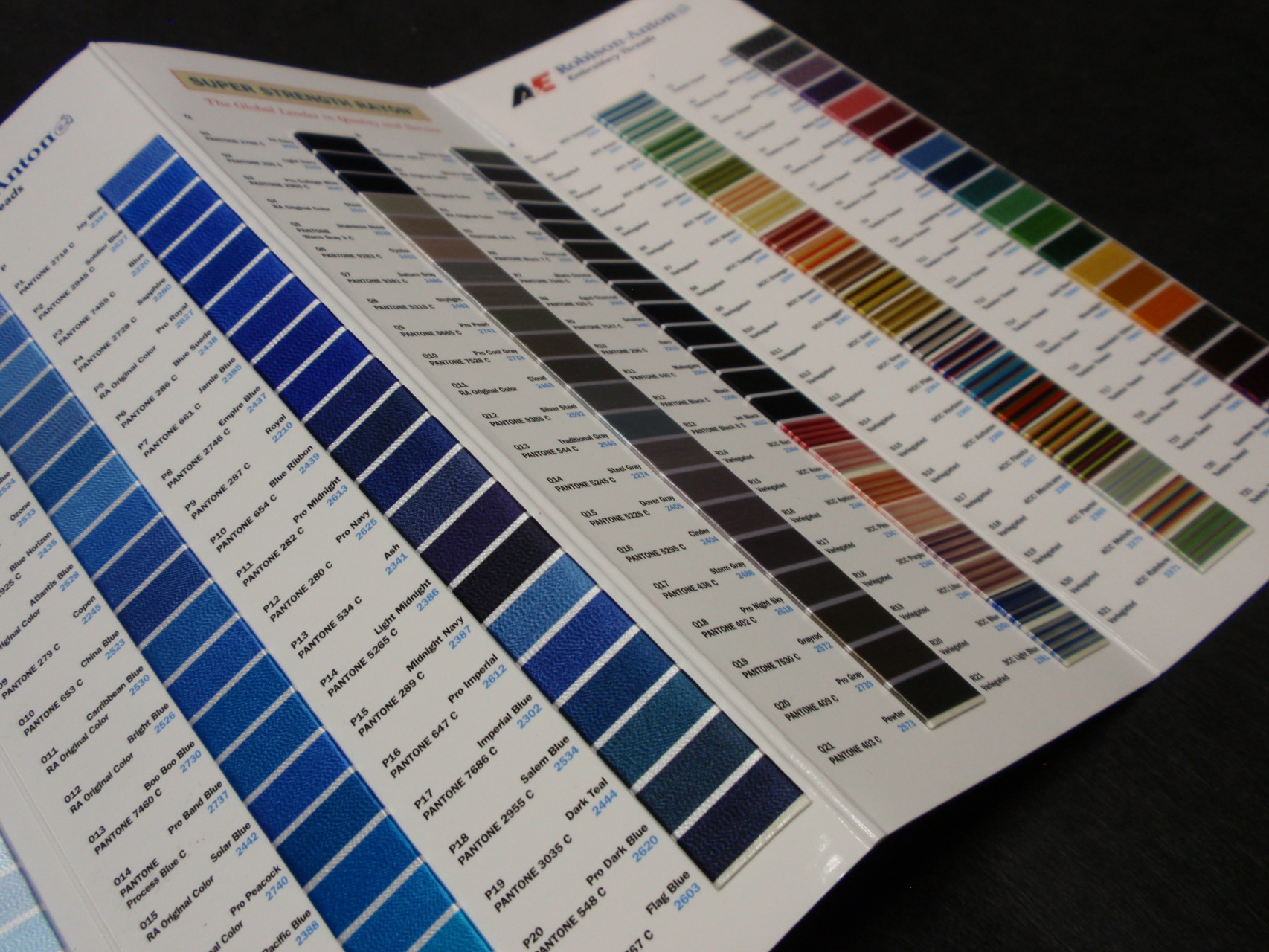 Pantone Embroidery Thread Color Chart